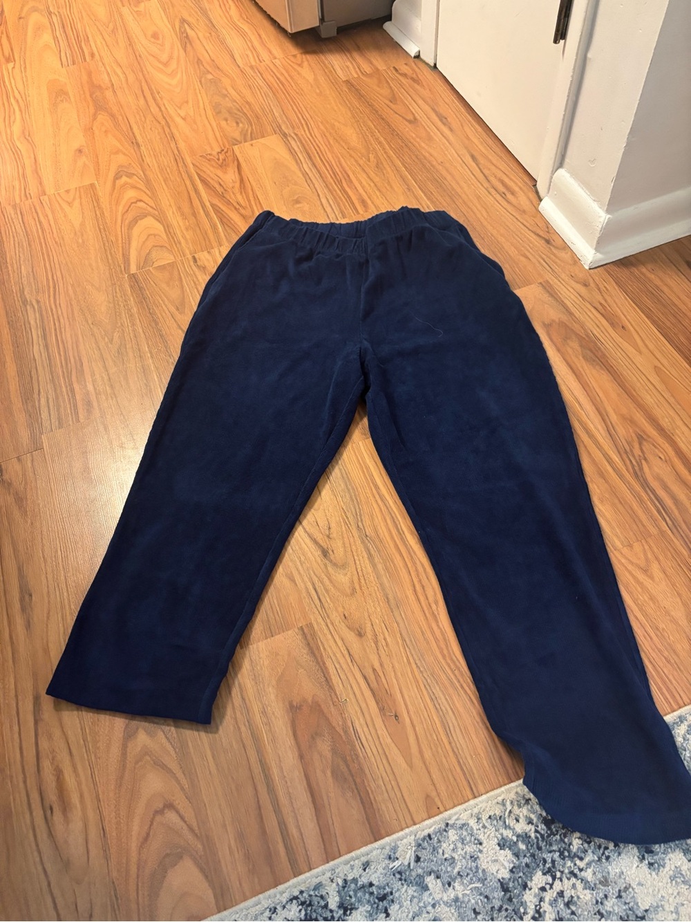 Lands' End Dark Navy Plush Lounge Pants